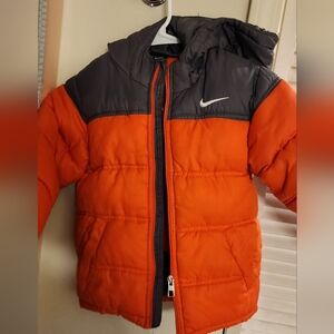 Nike Kids Puffer Jacket in Orange and Black